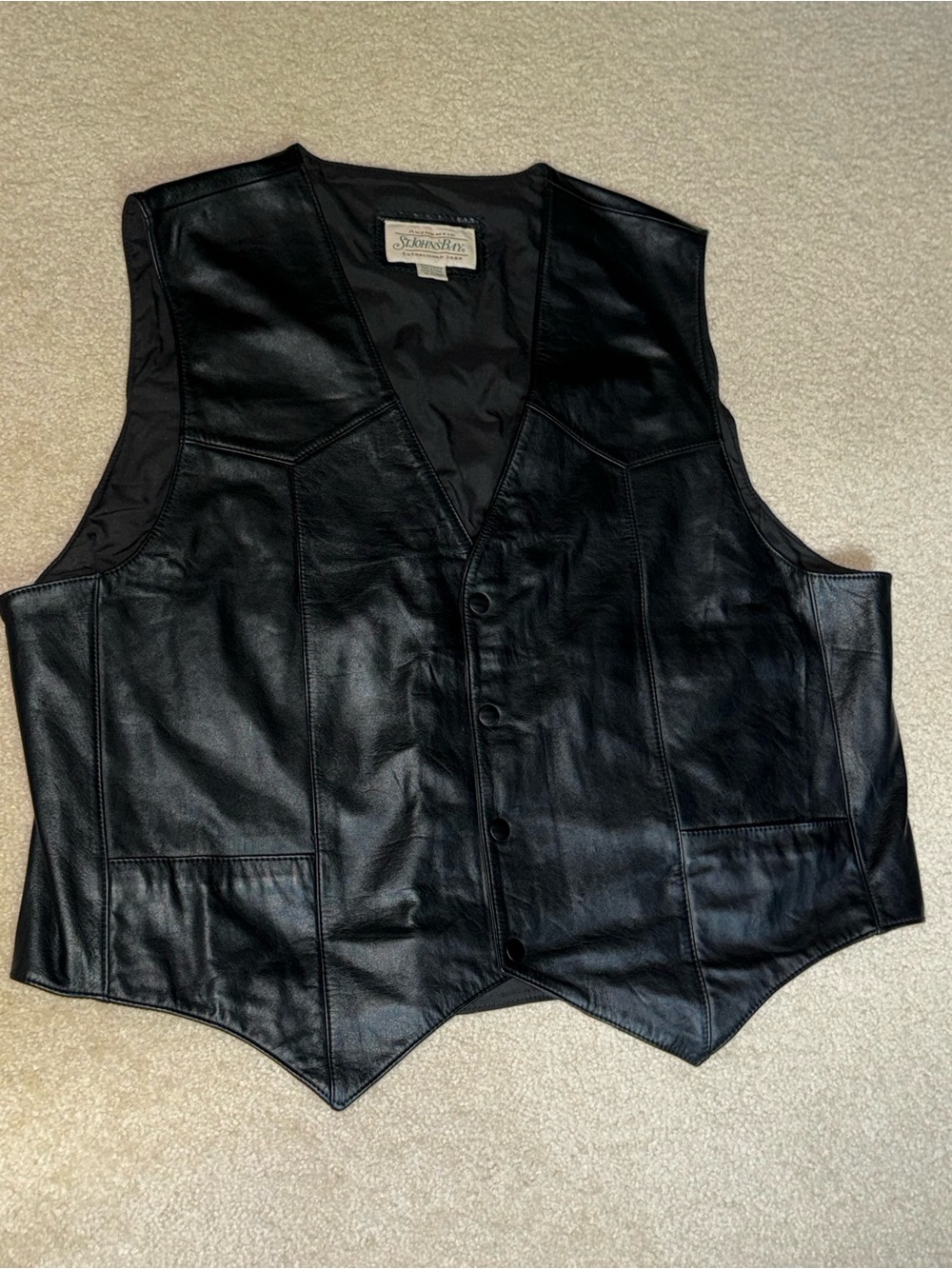 St. John's Bay Black Leather Vest